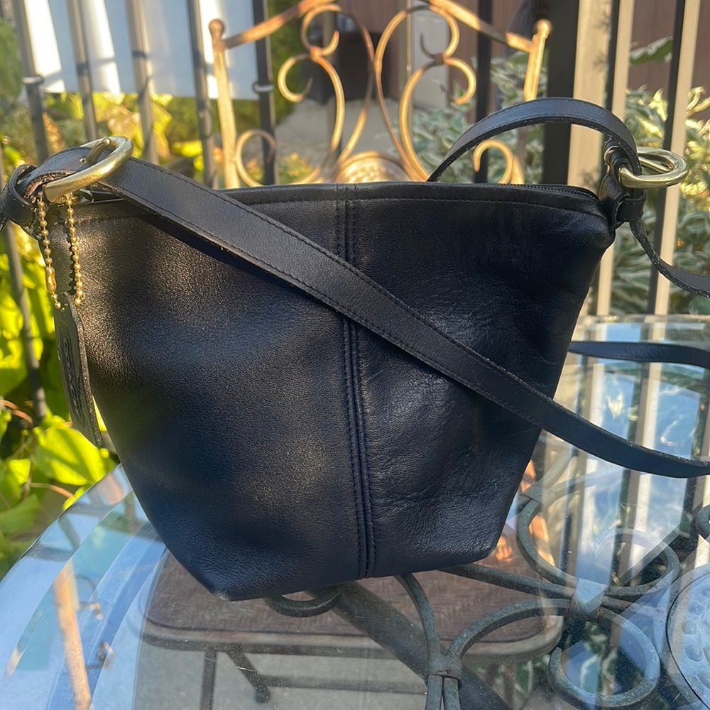 Coach McDougal Small Black Leather Crossbody